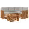 vidaXL Conjunto de Sof&aacute;s para Exterior 5 unid. Cinza Natural e Claro