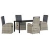 vidaXL Conjunto de Jantar para Jardim 5 unid. Cinzeto vime PE