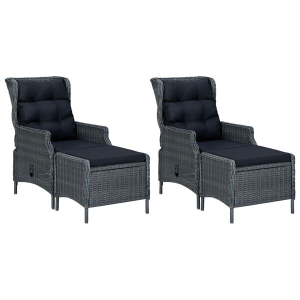 vidaXL 7 pcs conjunto de jantar para jardim cinzento-escuro