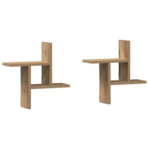 vidaXL Prateleiras de parede 2pcs derivados madeira carvalho artisiano