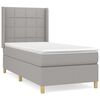 vidaXL Cama com molas/colch&atilde;o 100x200 cm tecido cinzento-claro