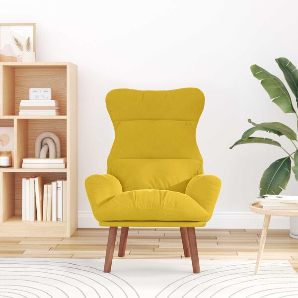 vidaXL Cadeira Relaxante Amarelo 69 x 74 x 93 cm Veludo