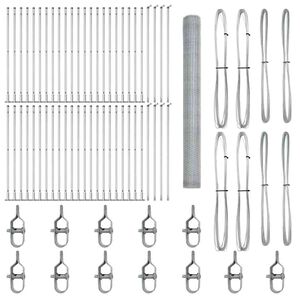 vidaXL Poste de Cerca Prateado