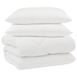 vidaXL Edredom de Inverno com travesseiro 3 pcs Branco Microfibra