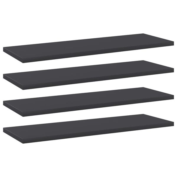 vidaXL Prateleiras para estante 4 pcs 60x20x1,5cm contraplacado cinza