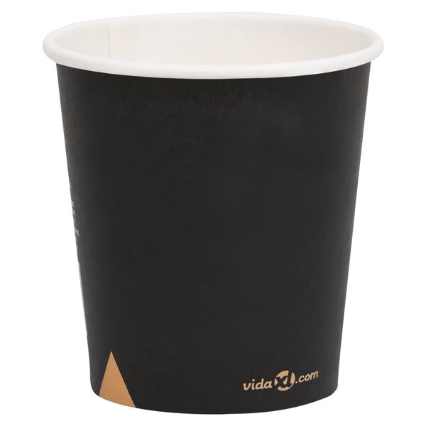 vidaXL Copos de caf&eacute; papel 200 ml 100 pcs preto