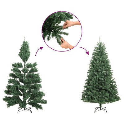 vidaXL Árvore de Natal artificial invertida com suporte 210 cm verde