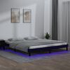 vidaXL Estrutura de cama c/ LEDs 160x200 cm madeira maci&ccedil;a preto