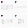 vidaXL Port&atilde;o p/ c&atilde;es com porta dobr&aacute;vel 4 pain&eacute;is 320 cm &aacute;lamo branco