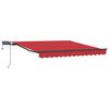 vidaXL Toldo Retr&aacute;til Manual Vermelho 300 x 250 cm tecido