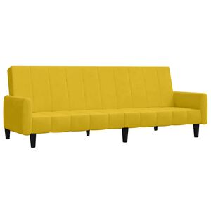 vidaXL Sof&aacute;-cama de 2 lugares veludo amarelo