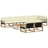 vidaXL Conjunto de Sof&aacute;s para Exterior 9 unid. 8 lugar Branco e Creme