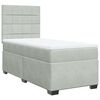 vidaXL Cama com molas/colch&atilde;o 100x200 cm veludo cinza-claro