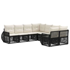 vidaXL Conjunto de Sof&aacute; de Jardim 8 unid. 8-N&uacute;mero de lugares Preto