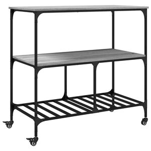 vidaXL Carrinho de cozinha 100x50x95 cm derivados madeira cinza sonoma