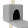 vidaXL Árvore p/ gatos c/ postes arranhadores sisal 95 cm cinza-claro