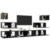 vidaXL 7 pcs conjunto de m&oacute;veis de TV derivados de madeira preto