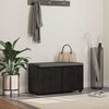 vidaXL Banco de Hall com almofada Carvalho Preto 80 x 46 x 46 cm
