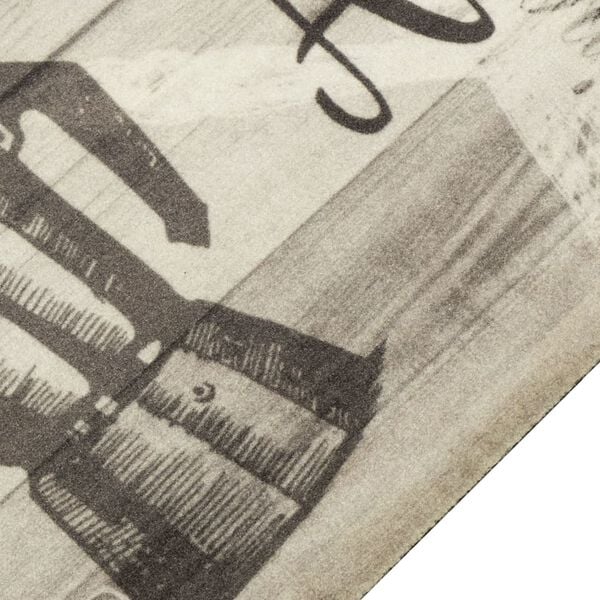 vidaXL Tapete de cozinha lav&aacute;vel 60x180 cm veludo padr&atilde;o caf&eacute; cinzento