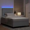 vidaXL Cama Box com colch&atilde;o com led Cinzento-claro 120 x 190 cm tecido