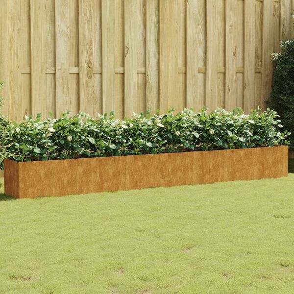 vidaXL Canteiro elevado de jardim 360x40x40 cm a&ccedil;o corten