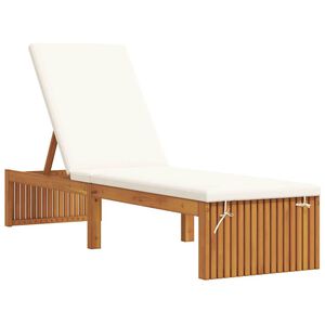 vidaXL Espreguiçadeira com almofada 1-pessoa Castanho 200 x 55 x 94cm