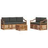 vidaXL Conjunto de Sof&aacute;s para Exterior 6 unid. Natural e Antracite