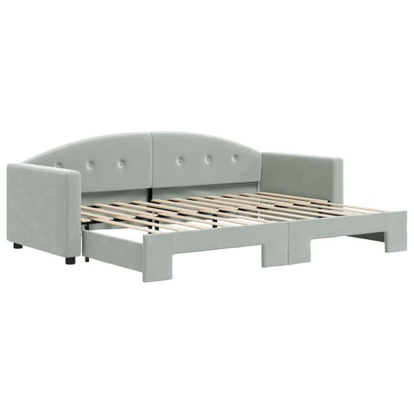 vidaXL Sof&aacute;-cama com gavet&atilde;o 80x200 cm veludo cinzento-claro