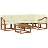 vidaXL Conjunto de Sof&aacute;s para Exterior 6 pcs Natural e Creme
