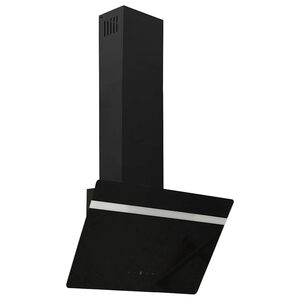 vidaXL Exaustor de parede 60 cm a&ccedil;o e vidro temperado preto