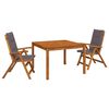 vidaXL Conjunto de jantar de jardim de 3 pe&ccedil;as Natural