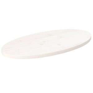vidaXL Tampo de mesa oval 70x35x2,5 cm pinho maciço branco