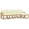 vidaXL Conjunto de Sof&aacute;s para Exterior 5 pcs Madeira S&oacute;lida de Ac&aacute;cia