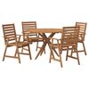 vidaXL Conjunto de jantar p/ jardim 5 pcs madeira de ac&aacute;cia maci&ccedil;a