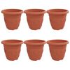 vidaXL Vaso Redondo para Flores 6 unid. Vermelho Tijolo &Oslash; 26 x 21.5 cm