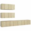 vidaXL 4pcs conjunto de m&oacute;veis de TV derivados madeira carvalho sonoma