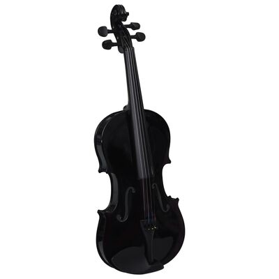 vidaXL Conjunto completo violino c/ arco e apoio de queixo 4/4 preto