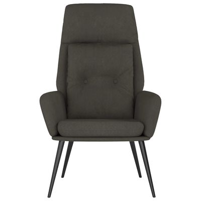 vidaXL Cadeira de descanso camurça artificial cinzento-escuro