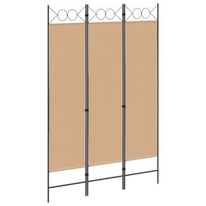 vidaXL Divis&oacute;ria de 3 Pain&eacute;is Bege 120 x 180 cm Tecido
