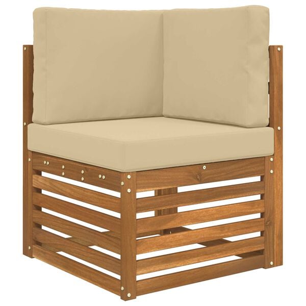 vidaXL Almofada para Sof&aacute; Externo 3 pcs Bege Poli&eacute;ster