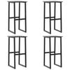 vidaXL Bancos de bar 4 pcs 38x38x80 cm a&ccedil;o revestido a p&oacute; preto