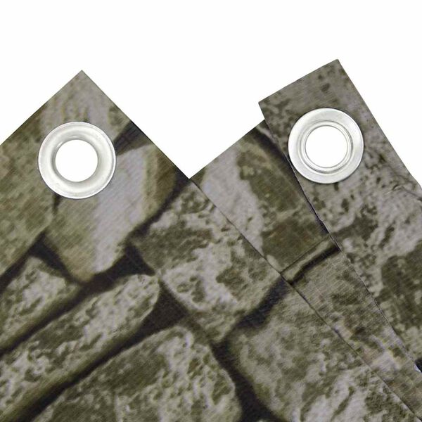 vidaXL Tela de privacidade p/ varanda aspeto pedra 300x75 cm PVC