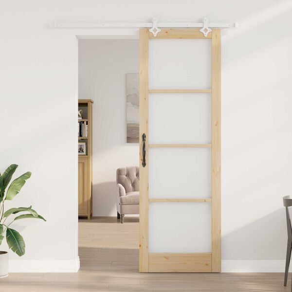 vidaXL Porta Deslizante Natural 78 x 232 cm