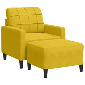 vidaXL Poltrona com apoio de p&eacute;s 60 cm veludo amarelo