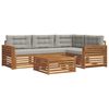 vidaXL Conjunto de Sof&aacute;s para Exterior 5 unid. Cinza Natural e Claro