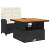 vidaXL 2 pcs conjunto de jantar p/ jardim c/ almofad&otilde;es vime PE preto