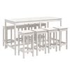vidaXL 9 pcs conjunto de bar para jardim pinho maci&ccedil;o branco