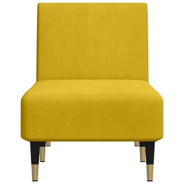 vidaXL Chaise longue veludo amarelo