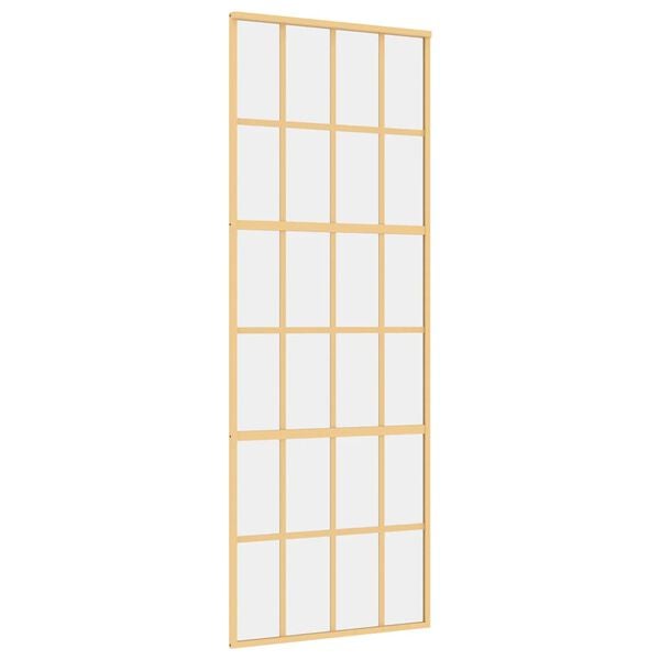 vidaXL Porta deslizante 76x205 cm vidro ESG/alumínio dourado