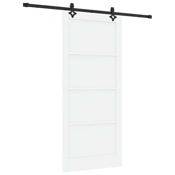 vidaXL Porta Deslizante Branco e Preto 93 x 211 cm